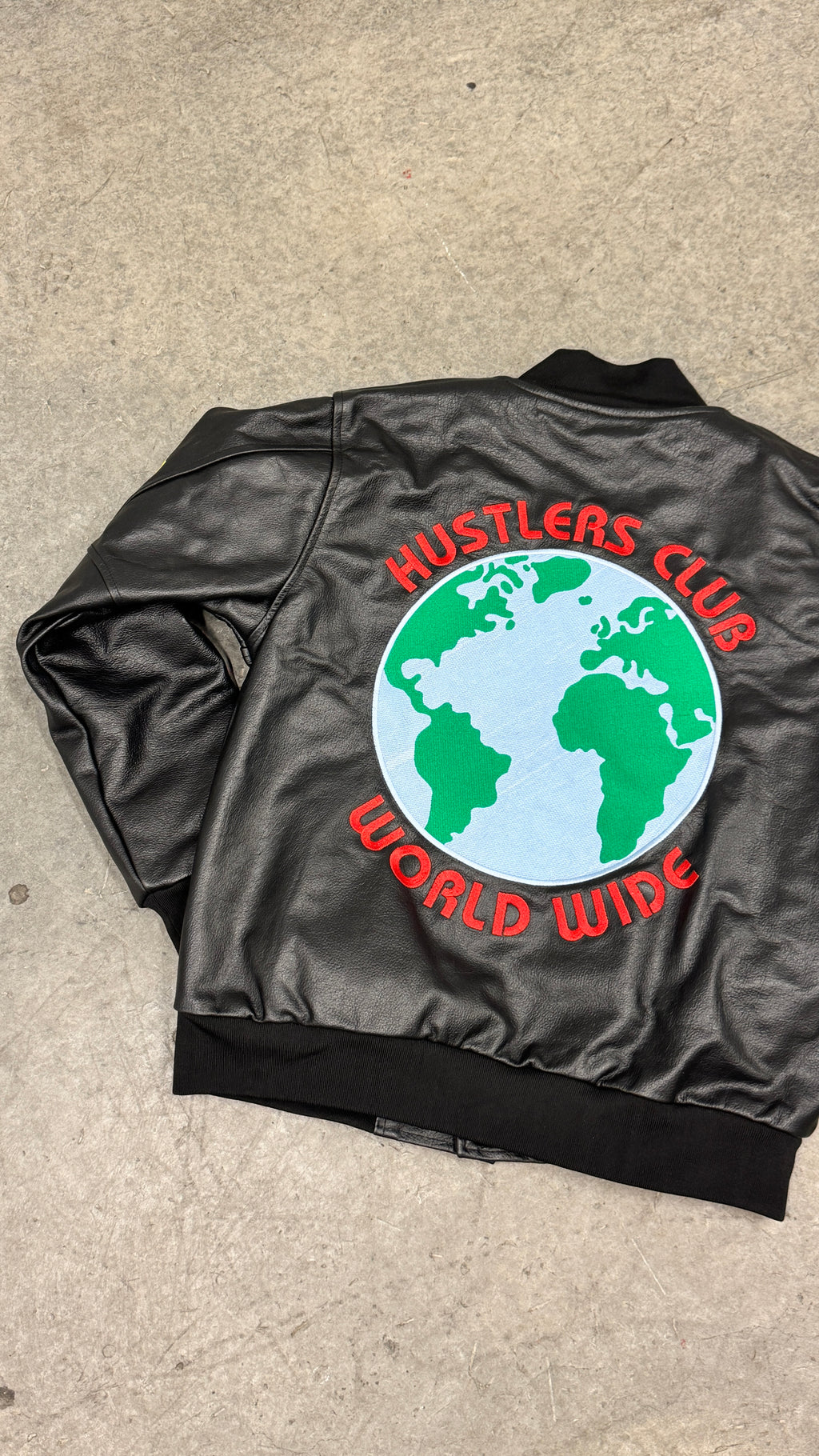 Hustlers Club Worldwide Leather Jacket